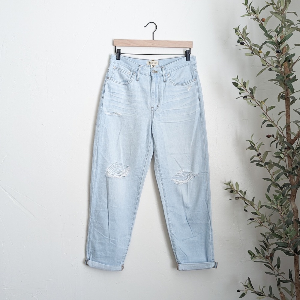 NWT Madewell The Slouchy Boyjean in Wrightlane Wash: Ripped Edition